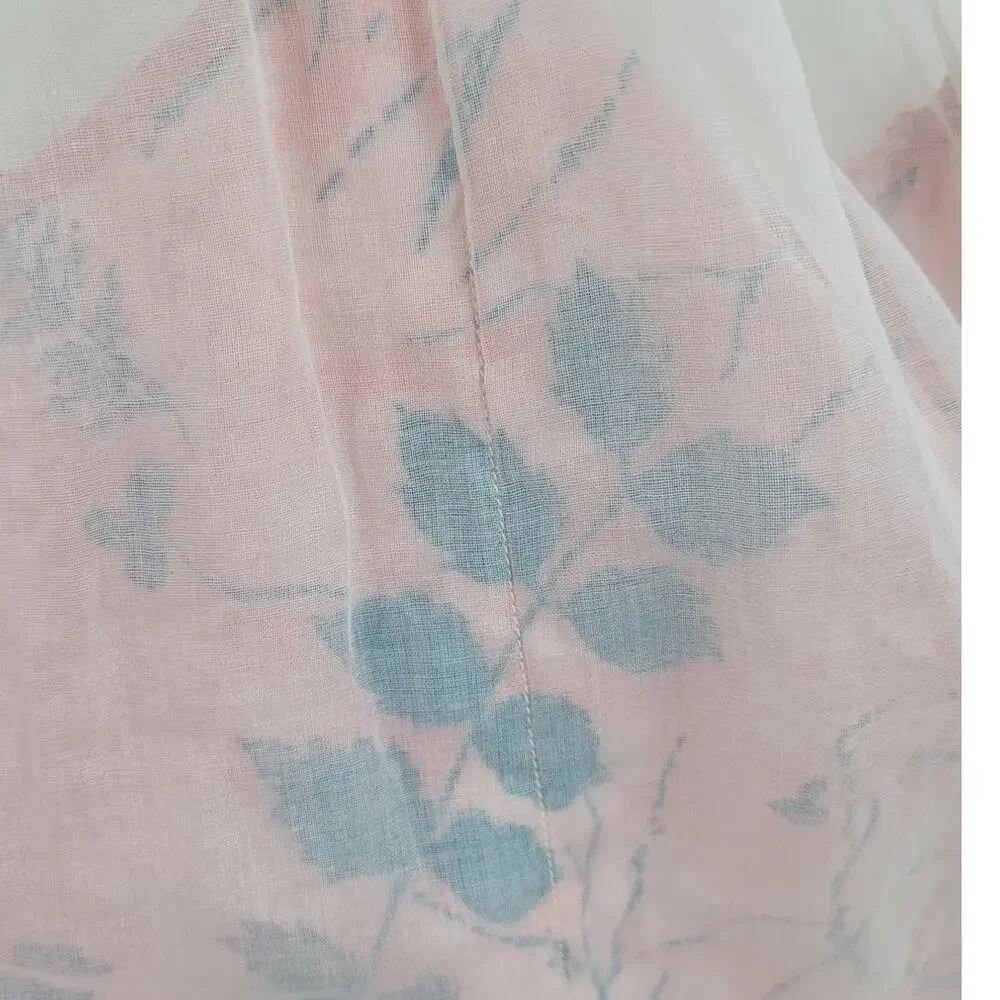 Vintage White‎ Pink Floral Half Apron Cottage Coquette Soft Girl Style